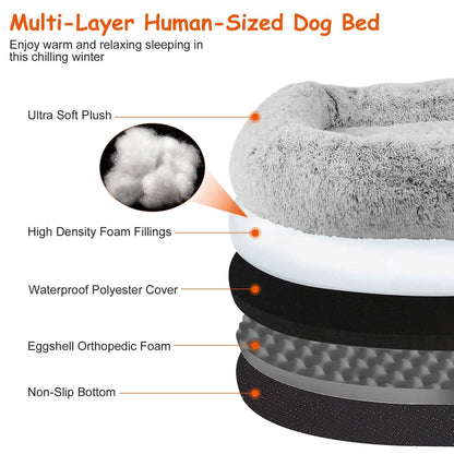 Napping Human-Sized Dog Bed Machine Washable Zipped Removable Cover - A-1 Thread Vault