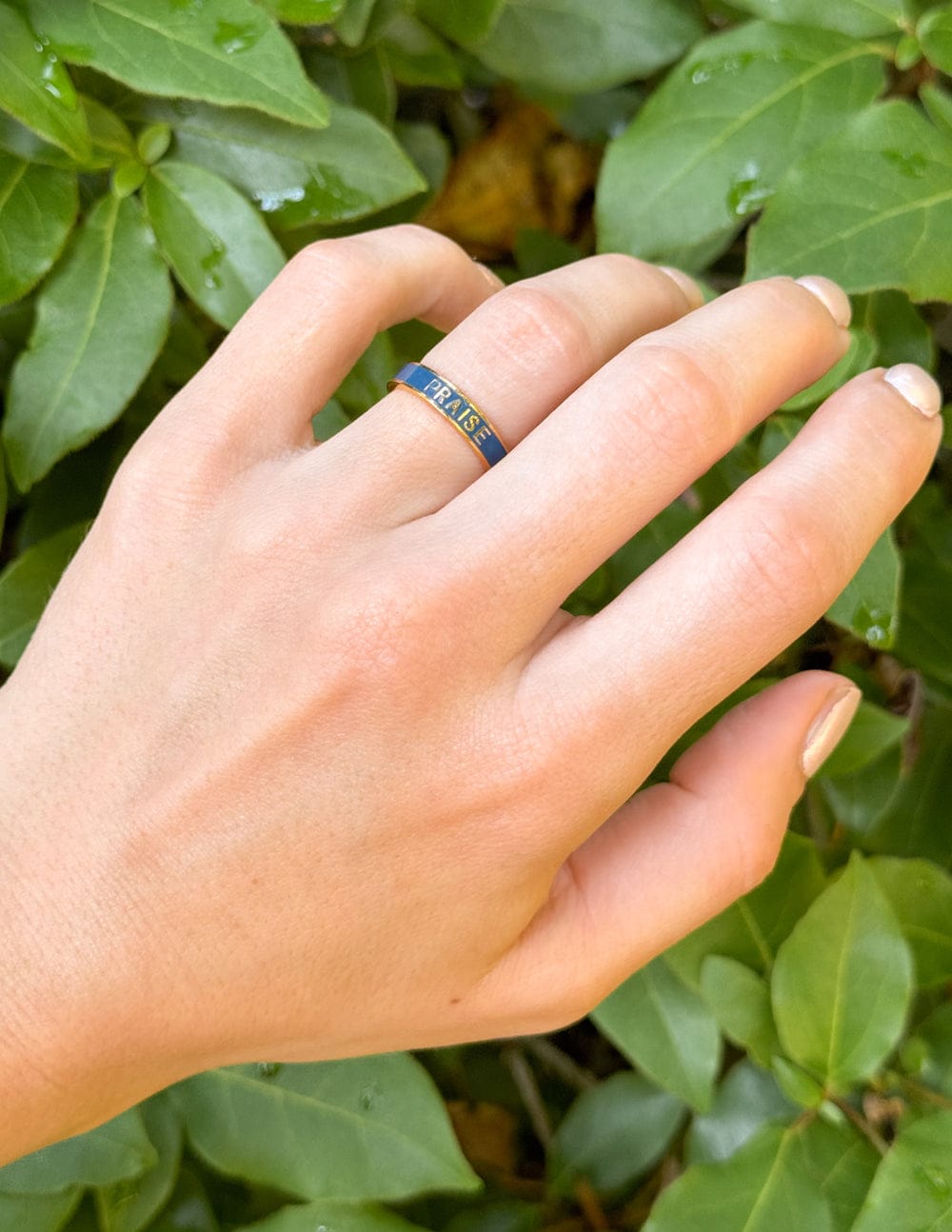 Navy Enamel Praise Ring - A-1 Thread Vault