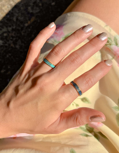 Navy Enamel Praise Ring - A-1 Thread Vault