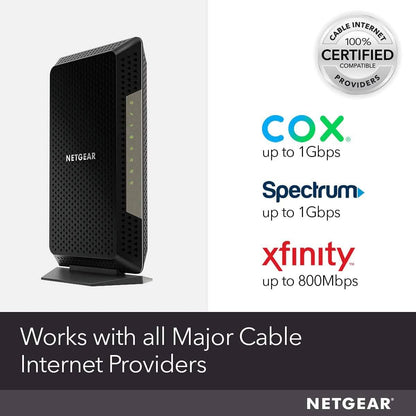 NETGEAR Nighthawk Cable Modem CM1200 - Compatible with all Cable Providers (Refurbished) - A-1 Thread Vault