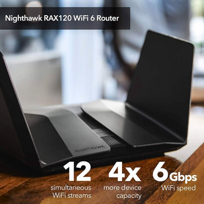 Netgear Nighthawk WiFi 6 (RAX120) AX6000 12-Stream Dual-Band Gigabit Router (Refurbished) - A-1 Thread Vault