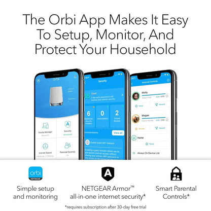 NETGEAR Orbi Whole Home Tri-band Mesh WiFi 6 System (RBK752) (Refurbished) - A-1 Thread Vault