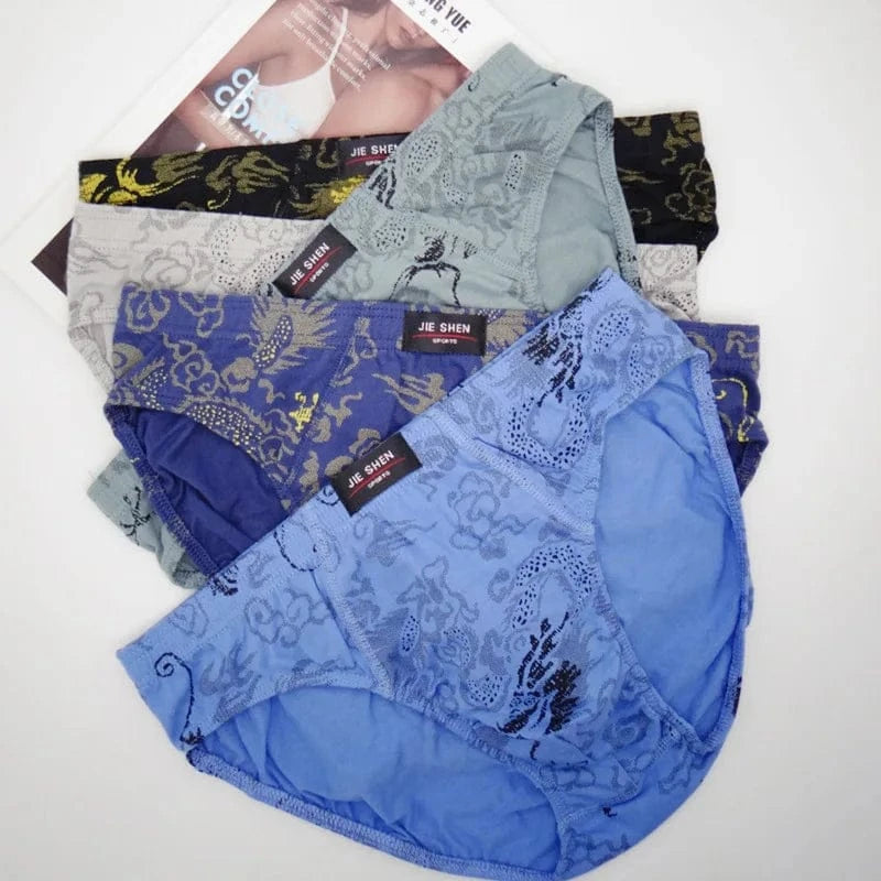 New 5Pcs/Lot Free Shipping Cheapest 100% Cotton Mens Briefs Plus Size Men Underwear Panties 4XL/5XL/6XL Men's Breathable Panties - A-1 Thread Vault