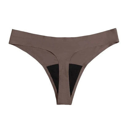 New Design Seamless Low Waist Leak Proof 4 Layer Menstrual Panties Washable Light Flow Period Panties For Women Thong - A-1 Thread Vault