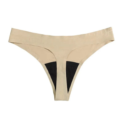 New Design Seamless Low Waist Leak Proof 4 Layer Menstrual Panties Washable Light Flow Period Panties For Women Thong - A-1 Thread Vault