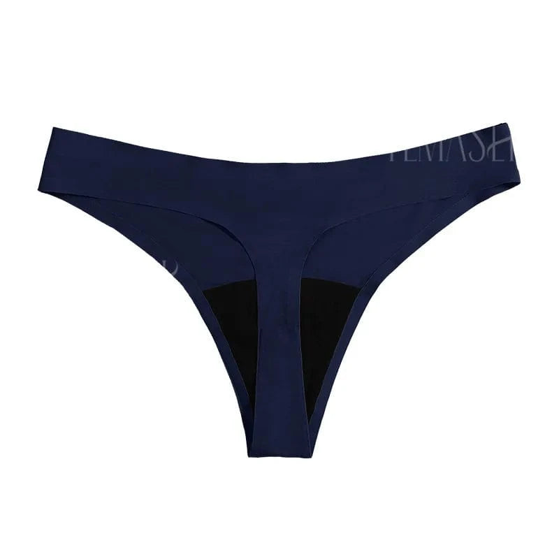 New Design Seamless Low Waist Leak Proof 4 Layer Menstrual Panties Washable Light Flow Period Panties For Women Thong - A-1 Thread Vault