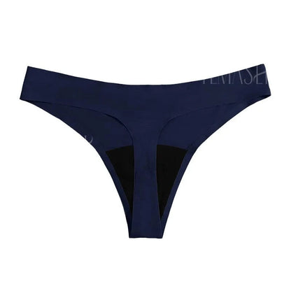 New Design Seamless Low Waist Leak Proof 4 Layer Menstrual Panties Washable Light Flow Period Panties For Women Thong - A-1 Thread Vault