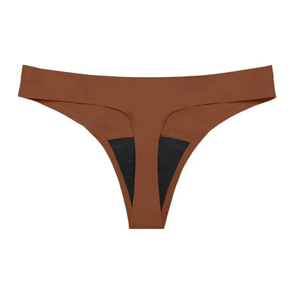 New Design Seamless Low Waist Leak Proof 4 Layer Menstrual Panties Washable Light Flow Period Panties For Women Thong - A-1 Thread Vault