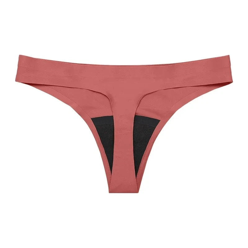 New Design Seamless Low Waist Leak Proof 4 Layer Menstrual Panties Washable Light Flow Period Panties For Women Thong - A-1 Thread Vault