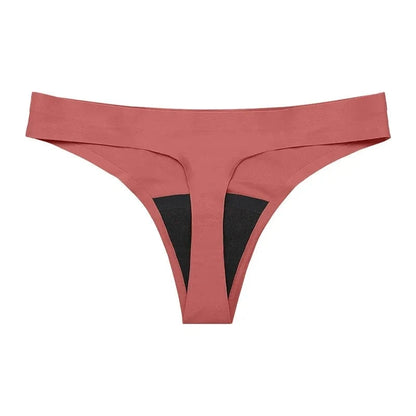New Design Seamless Low Waist Leak Proof 4 Layer Menstrual Panties Washable Light Flow Period Panties For Women Thong - A-1 Thread Vault