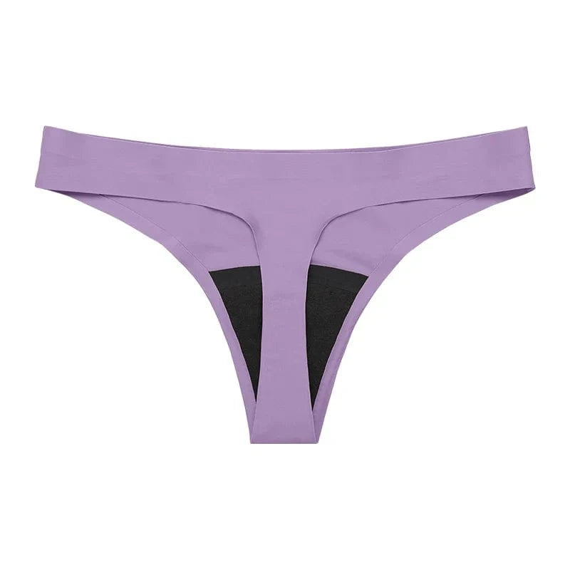 New Design Seamless Low Waist Leak Proof 4 Layer Menstrual Panties Washable Light Flow Period Panties For Women Thong - A-1 Thread Vault