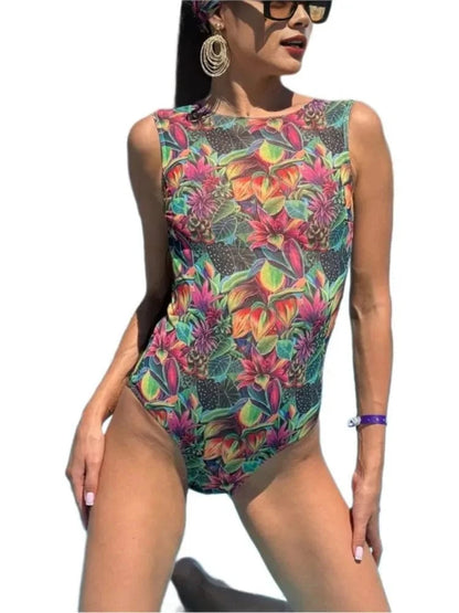 New High Waist Sexy Swimsuit Women Summer Bathing Suit Bikini Set Sleeveless Swimwear Women Beach Swimming Suit For Female - A-1 Thread Vault