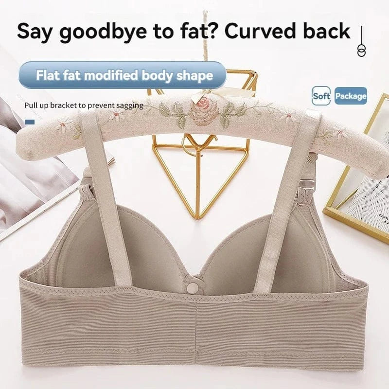 New Large Size Front Buckle Sexy Push up WOMEN'S Bra Adjustable Thin Cup Breathable Comfortable Middle-aged Mom Ladies Underwear - A-1 Thread Vault
