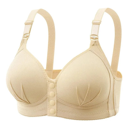 New Large Size Front Buckle Sexy Push up WOMEN'S Bra Adjustable Thin Cup Breathable Comfortable Middle-aged Mom Ladies Underwear - A-1 Thread Vault