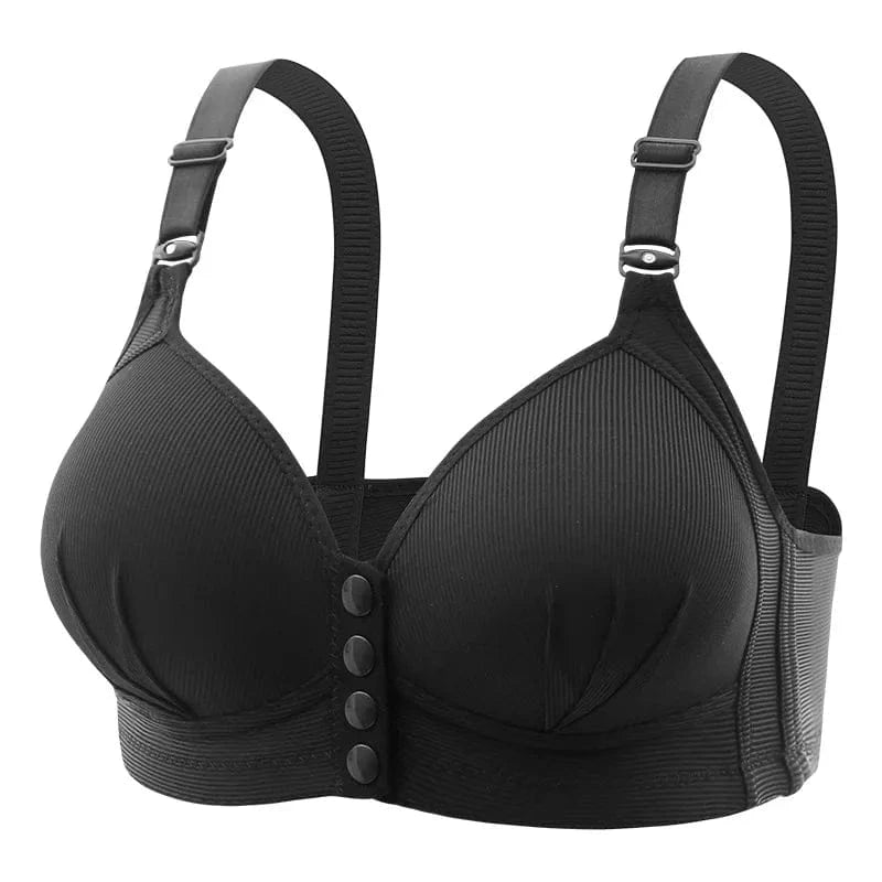 New Large Size Front Buckle Sexy Push up WOMEN'S Bra Adjustable Thin Cup Breathable Comfortable Middle-aged Mom Ladies Underwear - A-1 Thread Vault
