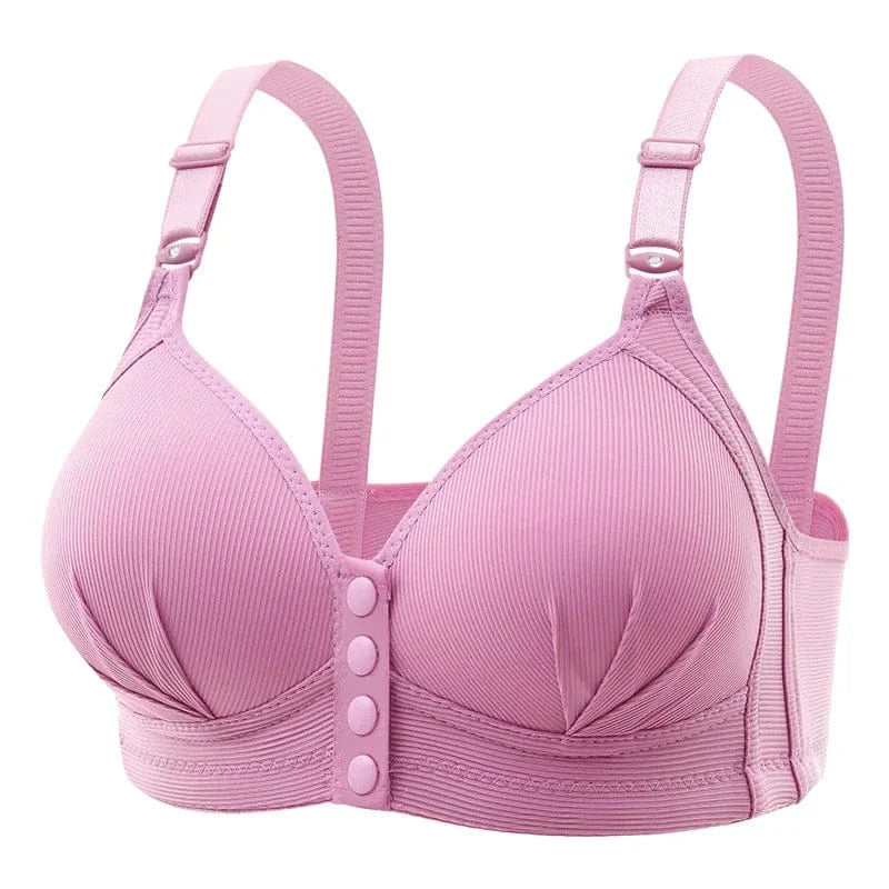 New Large Size Front Buckle Sexy Push up WOMEN'S Bra Adjustable Thin Cup Breathable Comfortable Middle-aged Mom Ladies Underwear - A-1 Thread Vault