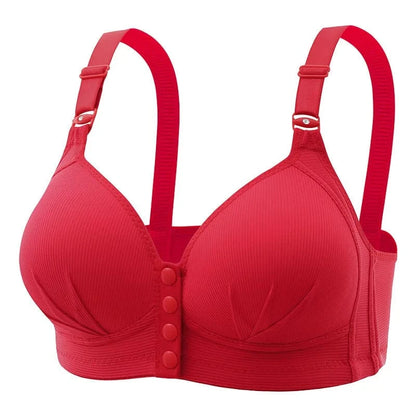 New Large Size Front Buckle Sexy Push up WOMEN'S Bra Adjustable Thin Cup Breathable Comfortable Middle-aged Mom Ladies Underwear - A-1 Thread Vault