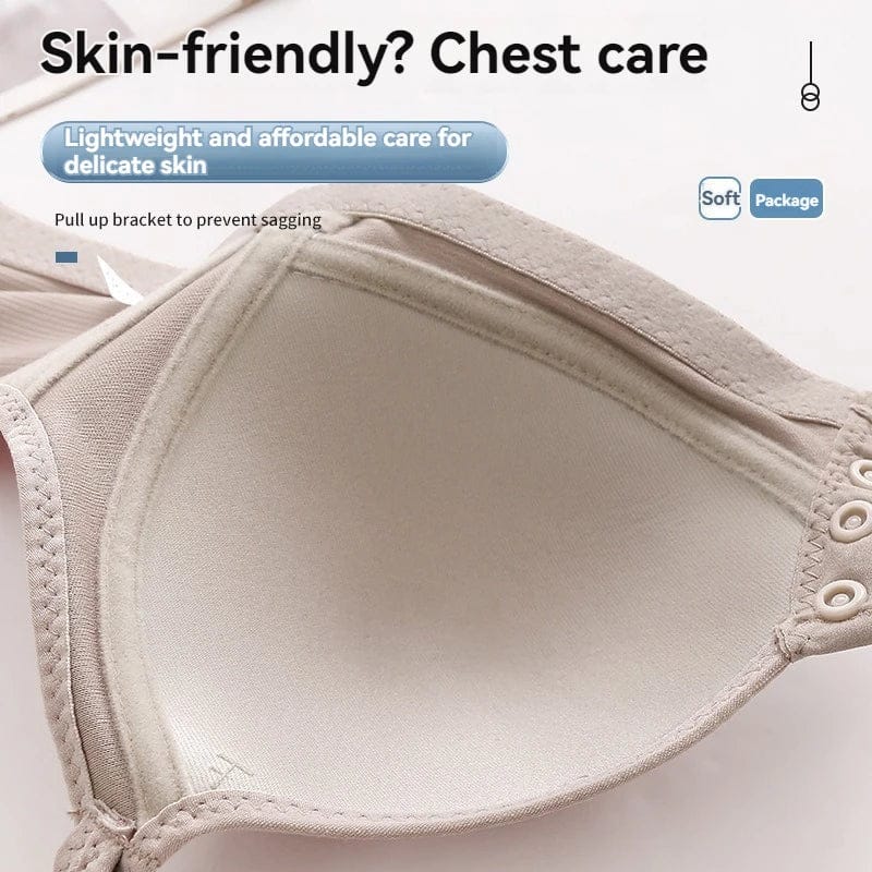 New Large Size Front Buckle Sexy Push up WOMEN'S Bra Adjustable Thin Cup Breathable Comfortable Middle-aged Mom Ladies Underwear - A-1 Thread Vault