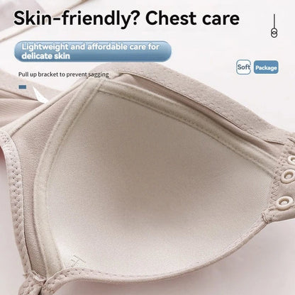 New Large Size Front Buckle Sexy Push up WOMEN'S Bra Adjustable Thin Cup Breathable Comfortable Middle-aged Mom Ladies Underwear - A-1 Thread Vault