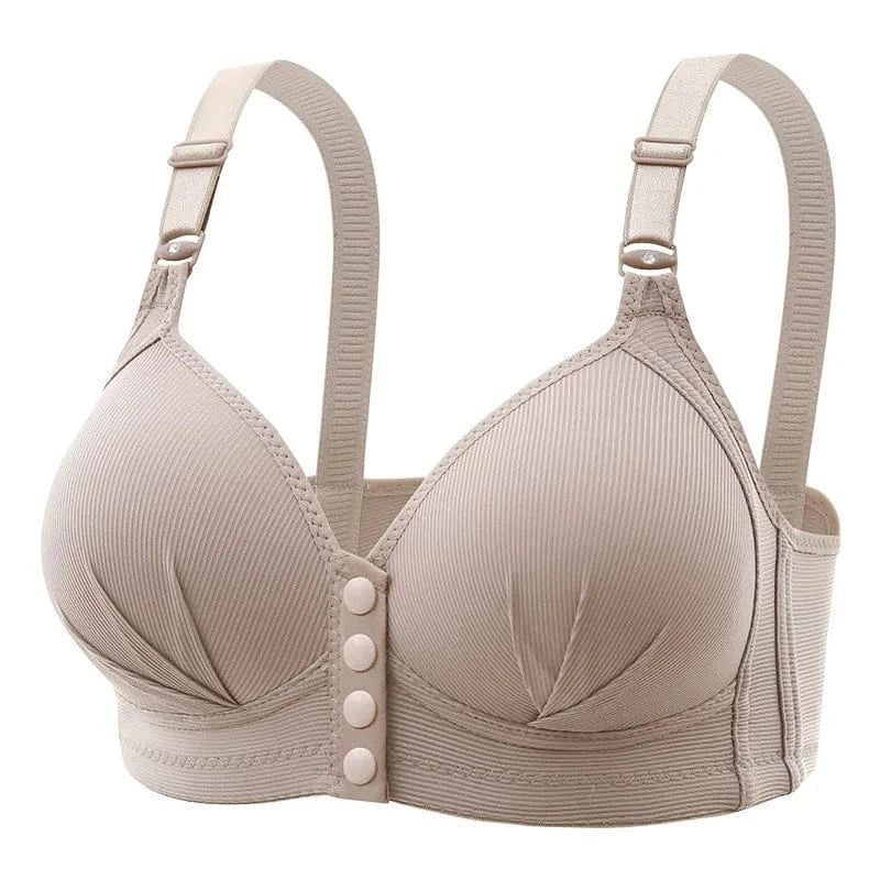 New Large Size Front Buckle Sexy Push up WOMEN'S Bra Adjustable Thin Cup Breathable Comfortable Middle-aged Mom Ladies Underwear - A-1 Thread Vault