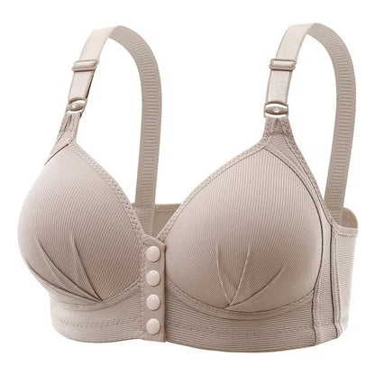 New Large Size Front Buckle Sexy Push up WOMEN'S Bra Adjustable Thin Cup Breathable Comfortable Middle-aged Mom Ladies Underwear - A-1 Thread Vault