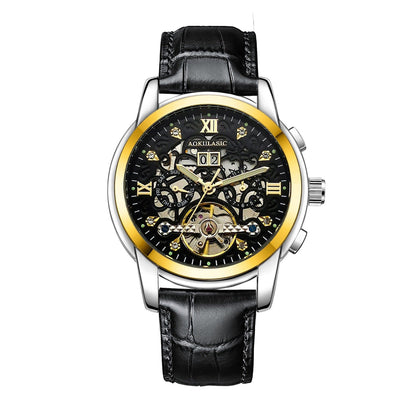 New Mens Large-rotor Skeleton Automatic Mechanical Watch - A-1 Thread Vault