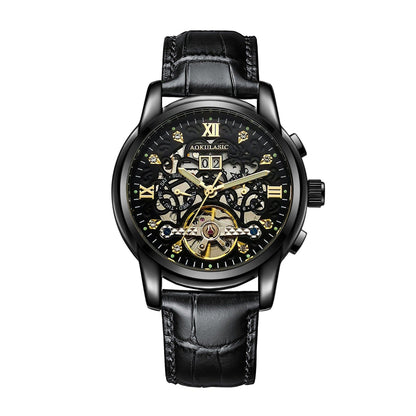 New Mens Large-rotor Skeleton Automatic Mechanical Watch - A-1 Thread Vault