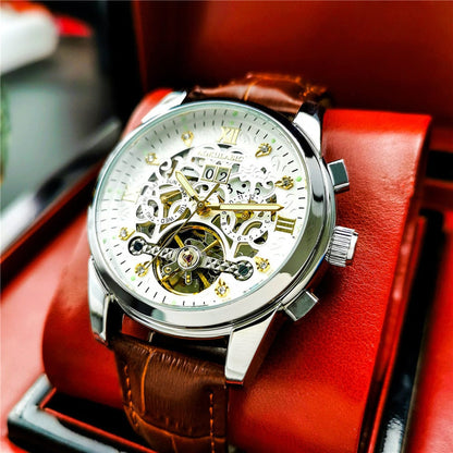 New Mens Large-rotor Skeleton Automatic Mechanical Watch - A-1 Thread Vault