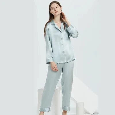 New Natural 100% Mulberry Silk Pajamas Women Set Suit Female Nghtwear Lady Sex Fashion Bed 19mm Heavy Home Service Homewear - A-1 Thread Vault