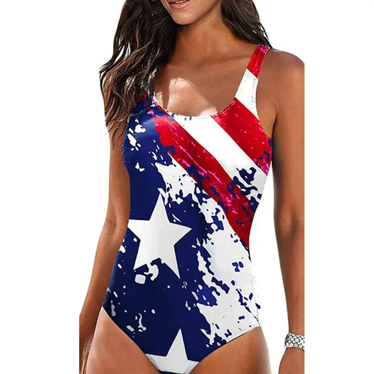 New Swimwear Women One Piece Swimsuit Criss Cross Back Pink/Blue/Black/Purple Solid/Fadeaway Bathing Suit Plus Size Monokini - A-1 Thread Vault