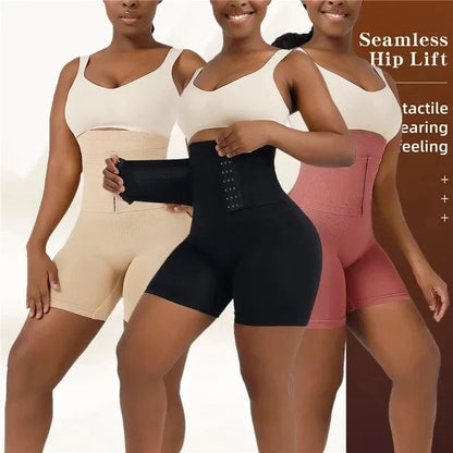 New Women Firm Tummy Control with Hook High Waist Trainer Body Shaper Butt Lifter Shapewear Panties Female Slimming Fajas Shorts - A-1 Thread Vault