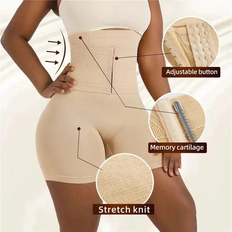 New Women Firm Tummy Control with Hook High Waist Trainer Body Shaper Butt Lifter Shapewear Panties Female Slimming Fajas Shorts - A-1 Thread Vault