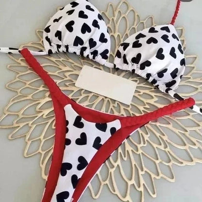 New Women's Bikini Split Print Swimwear Fashion G-string Beach Holiday - A-1 Thread Vault