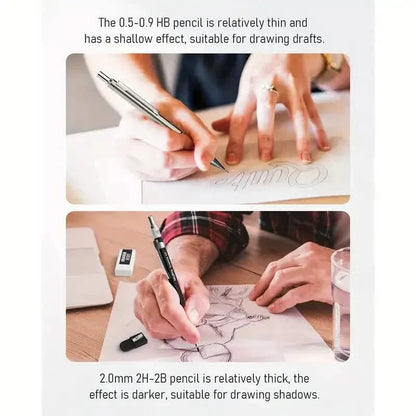 Nicpro Art Mechanical Pencil Set for Writing, Sketching, Drawing With Lead Refills Case - A-1 Thread Vault