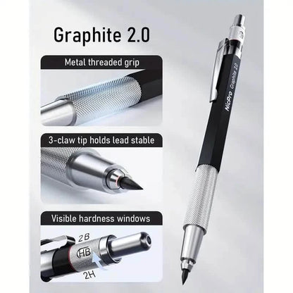 Nicpro Art Mechanical Pencil Set for Writing, Sketching, Drawing With Lead Refills Case - A-1 Thread Vault