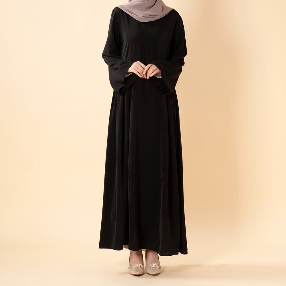 Nida Flared Maxi Dress with Pleated A-Line Skirt & Wide Bell Sleeves(MS435) - A-1 Thread Vault