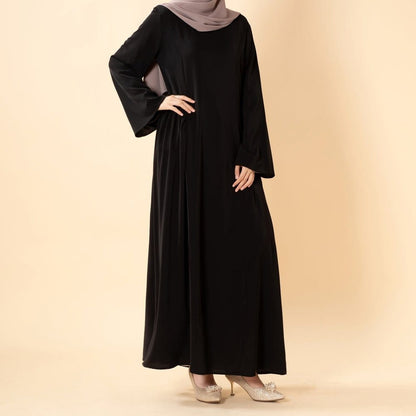 Nida Flared Maxi Dress with Pleated A-Line Skirt & Wide Bell Sleeves(MS435) - A-1 Thread Vault