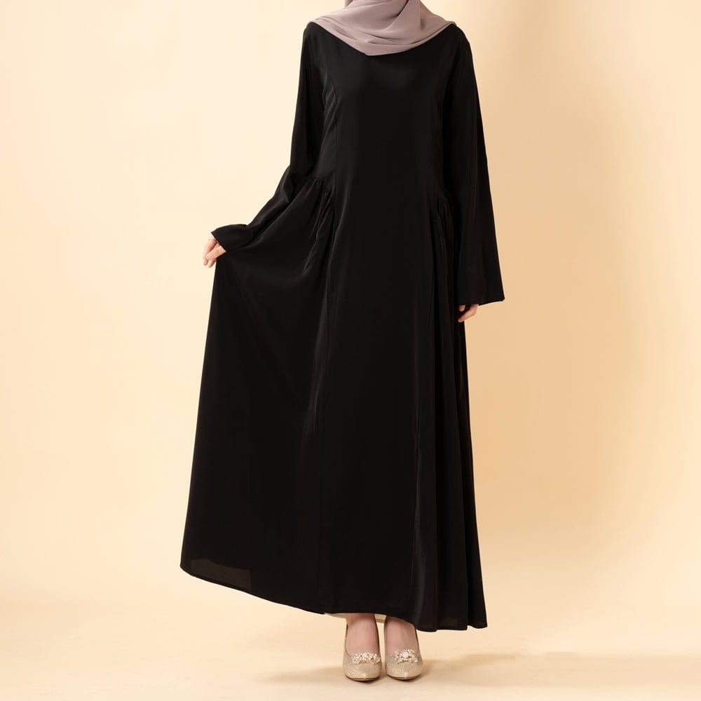 Nida Flared Maxi Dress with Pleated A-Line Skirt & Wide Bell Sleeves(MS435) - A-1 Thread Vault