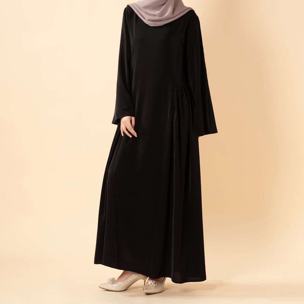 Nida Flared Maxi Dress with Pleated A-Line Skirt & Wide Bell Sleeves(MS435) - A-1 Thread Vault