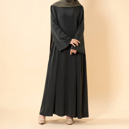 Nida Flared Maxi Dress with Pleated A-Line Skirt & Wide Bell Sleeves(MS435) - A-1 Thread Vault