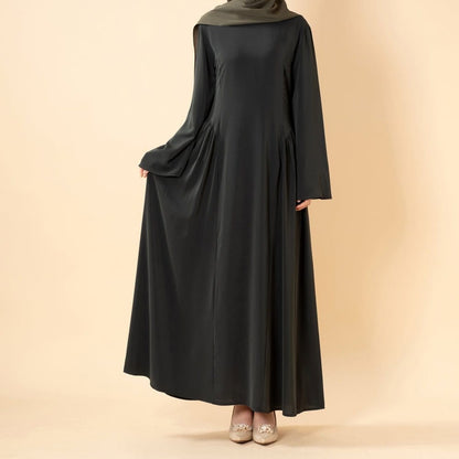 Nida Flared Maxi Dress with Pleated A-Line Skirt & Wide Bell Sleeves(MS435) - A-1 Thread Vault