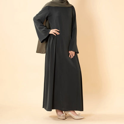 Nida Flared Maxi Dress with Pleated A-Line Skirt & Wide Bell Sleeves(MS435) - A-1 Thread Vault