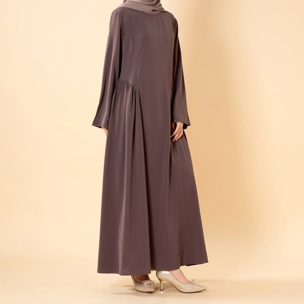 Nida Flared Maxi Dress with Pleated A-Line Skirt & Wide Bell Sleeves(MS435) - A-1 Thread Vault