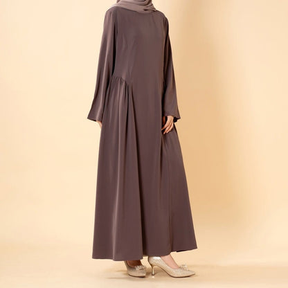 Nida Flared Maxi Dress with Pleated A-Line Skirt & Wide Bell Sleeves(MS435) - A-1 Thread Vault