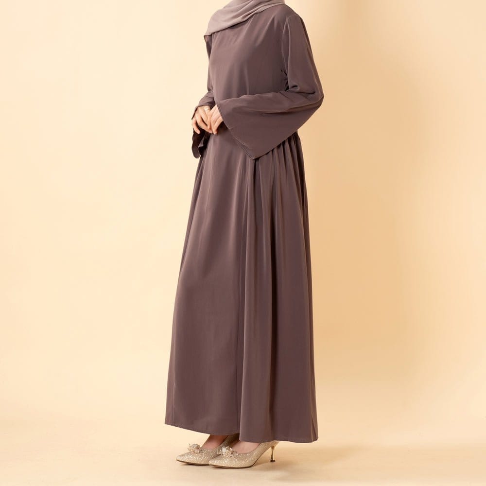 Nida Flared Maxi Dress with Pleated A-Line Skirt & Wide Bell Sleeves(MS435) - A-1 Thread Vault
