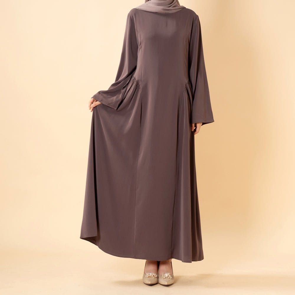 Nida Flared Maxi Dress with Pleated A-Line Skirt & Wide Bell Sleeves(MS435) - A-1 Thread Vault