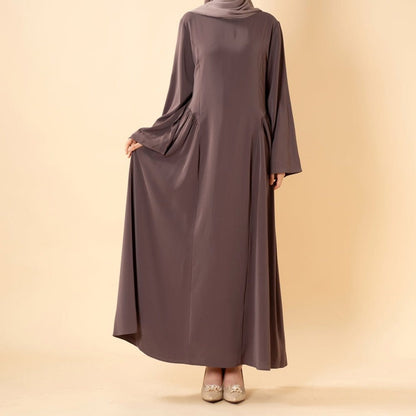 Nida Flared Maxi Dress with Pleated A-Line Skirt & Wide Bell Sleeves(MS435) - A-1 Thread Vault