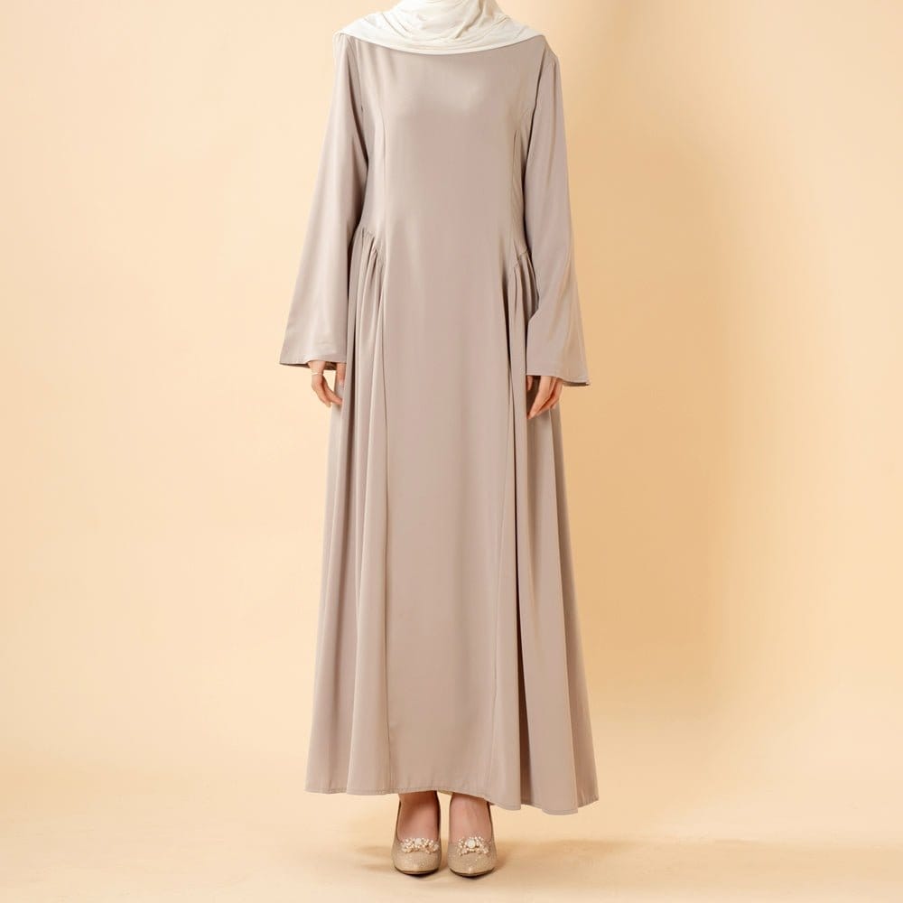 Nida Flared Maxi Dress with Pleated A-Line Skirt & Wide Bell Sleeves(MS435) - A-1 Thread Vault