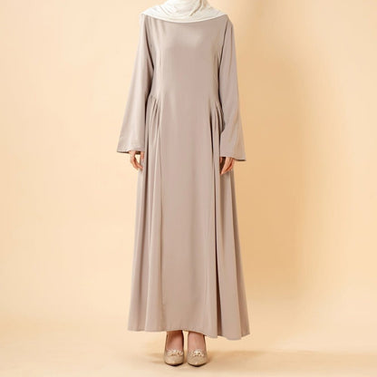 Nida Flared Maxi Dress with Pleated A-Line Skirt & Wide Bell Sleeves(MS435) - A-1 Thread Vault