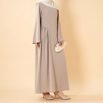 Nida Flared Maxi Dress with Pleated A-Line Skirt & Wide Bell Sleeves(MS435) - A-1 Thread Vault